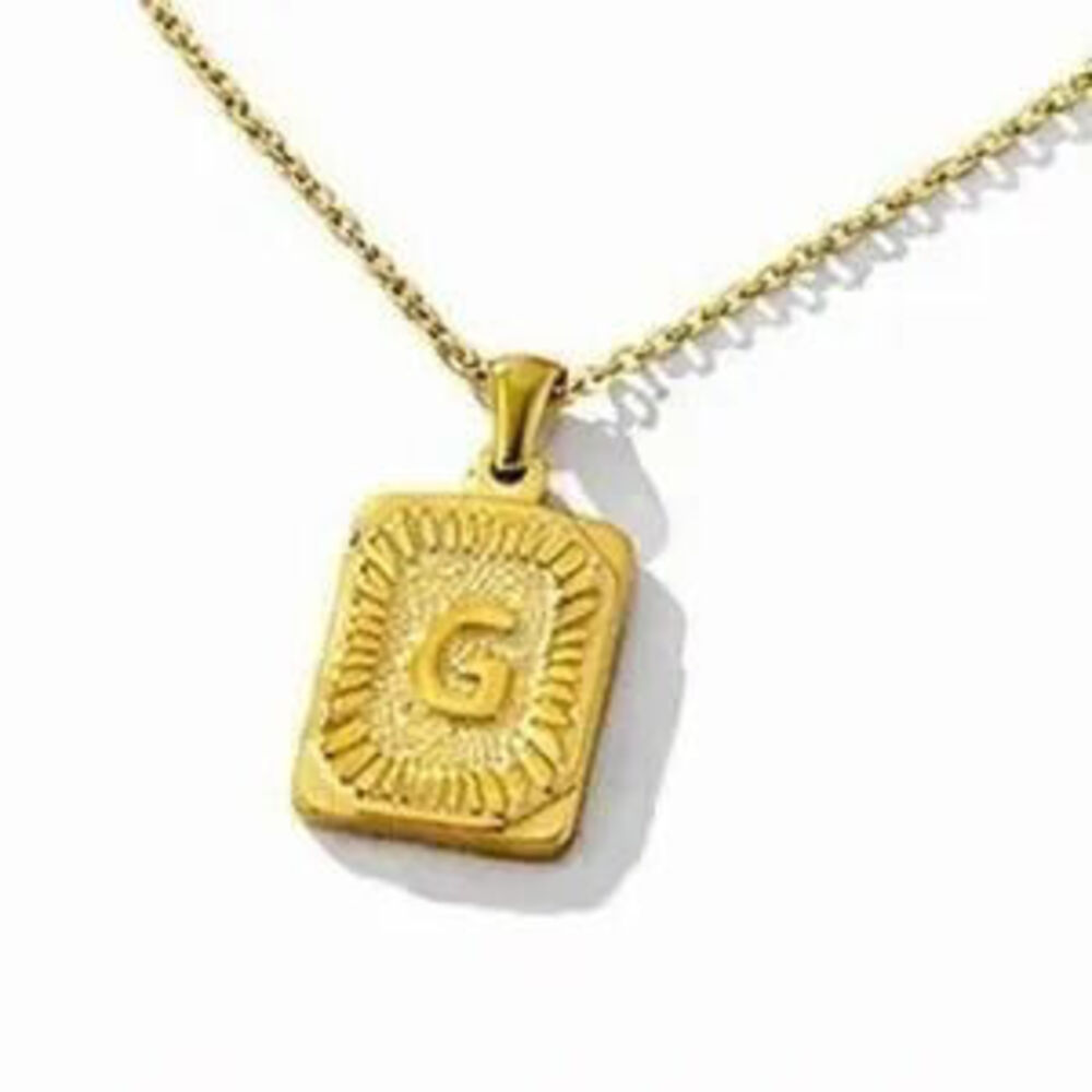 Gold Monogram Initial Necklace (G) (9024)